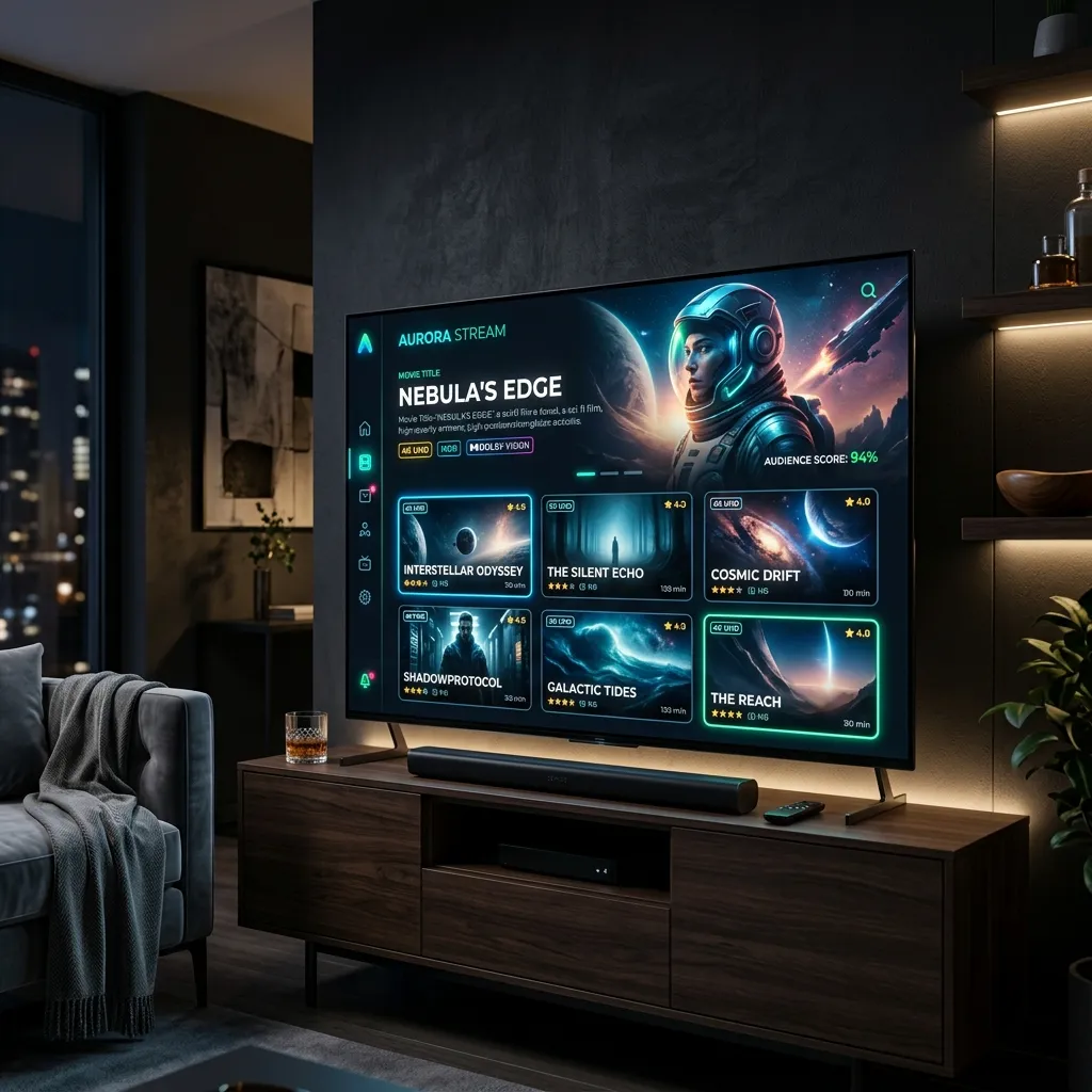 Interface IPTV Premium sur Smart TV